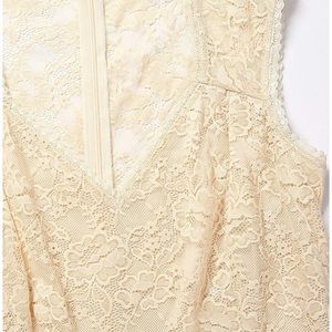 Lace Chiffon Maxi Cream Ivory Gown Medium
